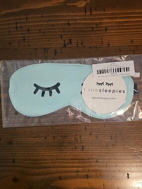 Little Sleepies Aquamarine Eye Mask with Eyelash Print